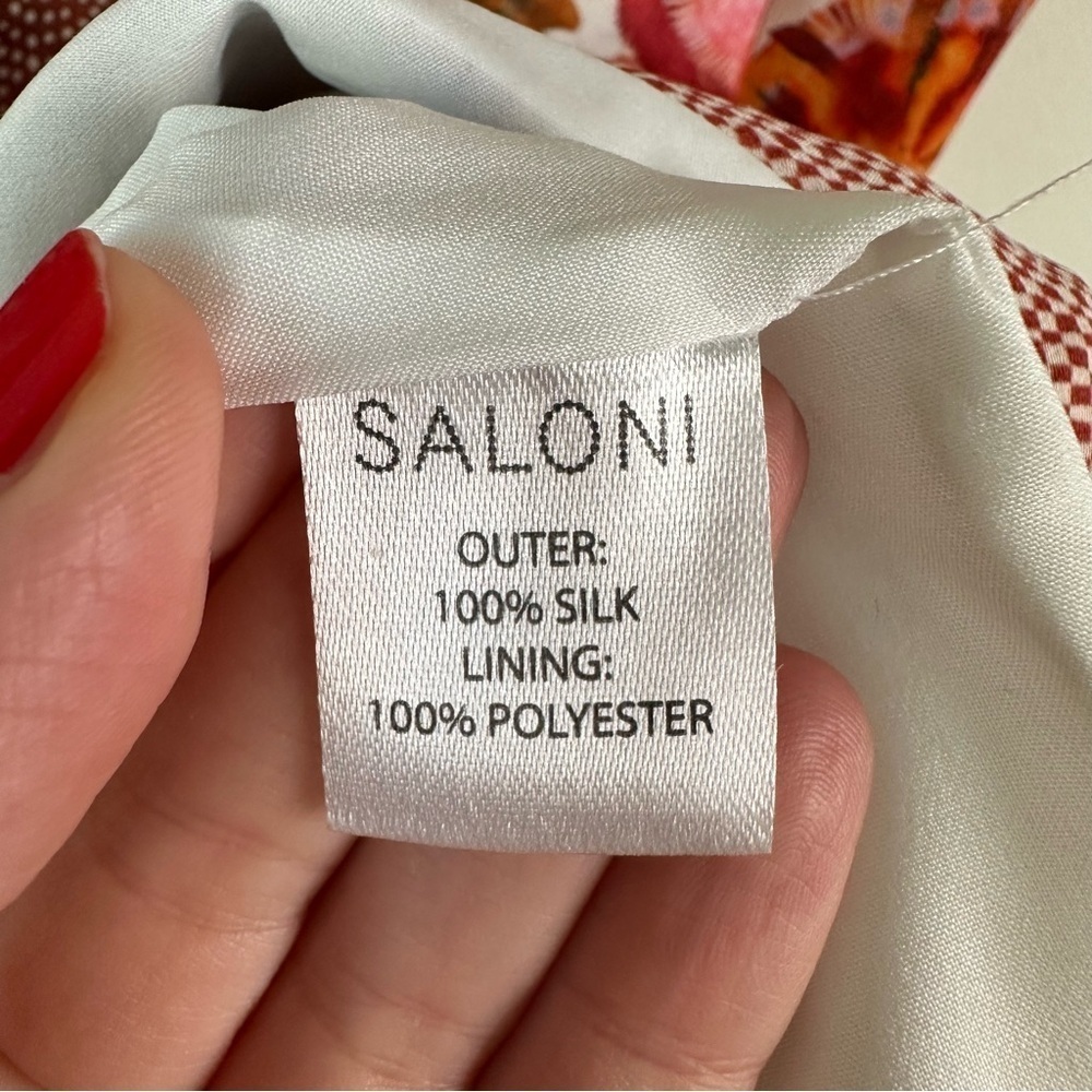 SALONI Grace Print Silk Off the Shoulder Dress in Ivory
Adorning/Hazel SZ US 8 - Picture 11 of 12